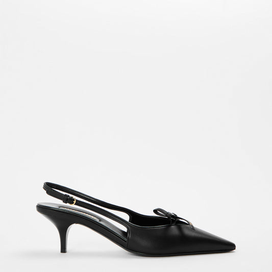 Miu Miu Women's Logo Bow Kitten Slingbacks