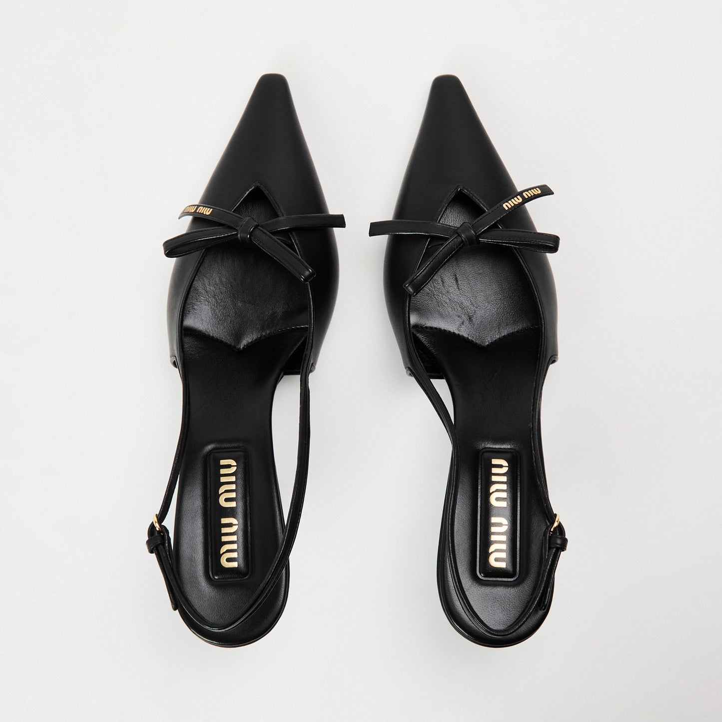 Miu Miu Women's Logo Bow Kitten Slingbacks