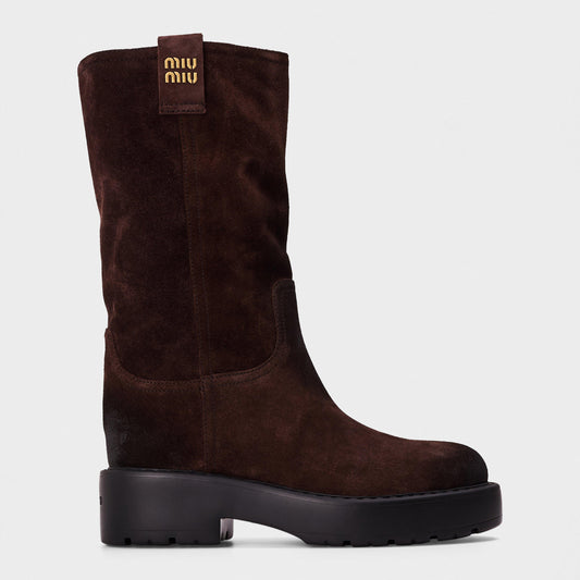 Miu Miu Women's Flat Ankle Boots