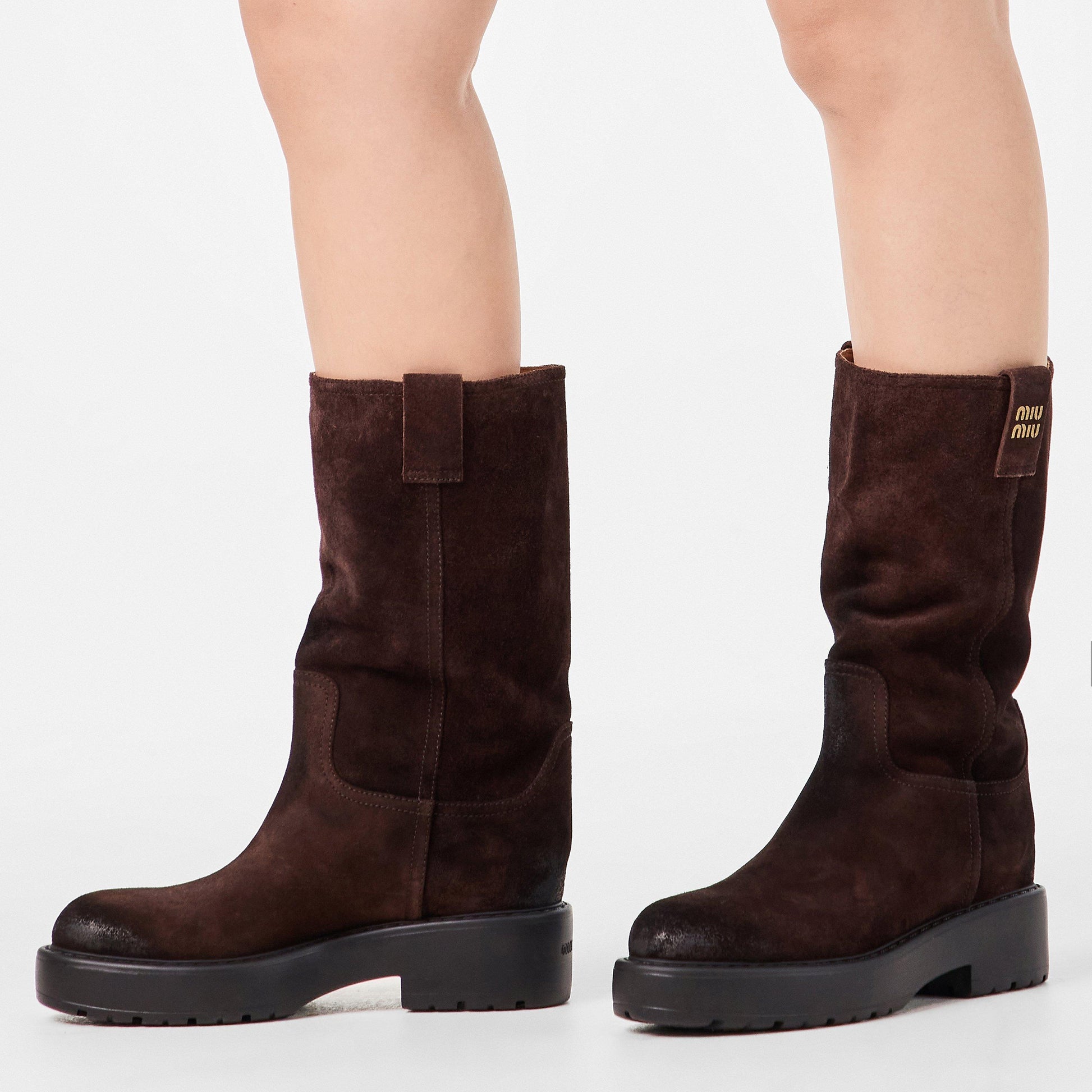 Miu Miu Women's Flat Ankle Boots