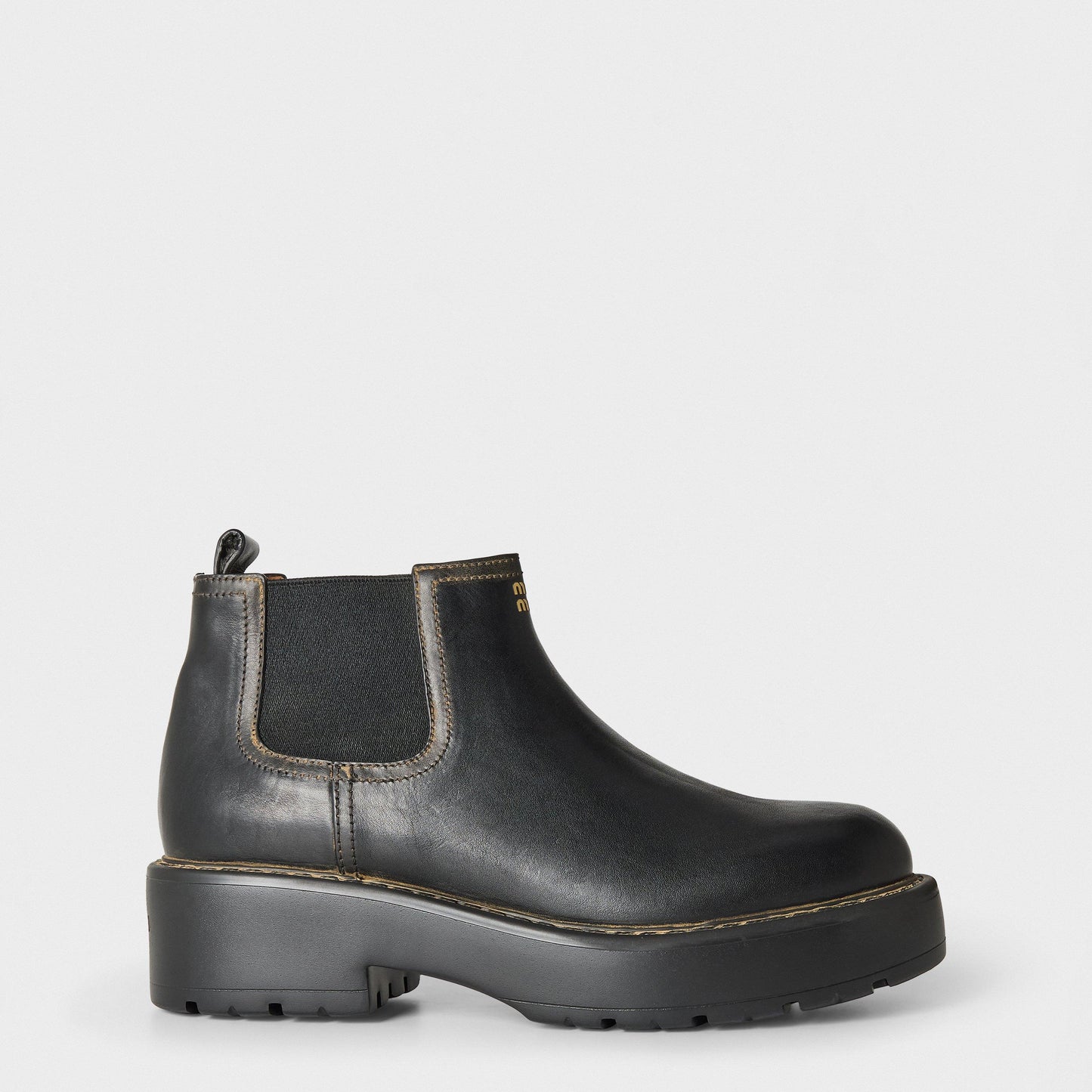 Miu Miu Women's Streamlined Low Heel Flat Ankle Boots