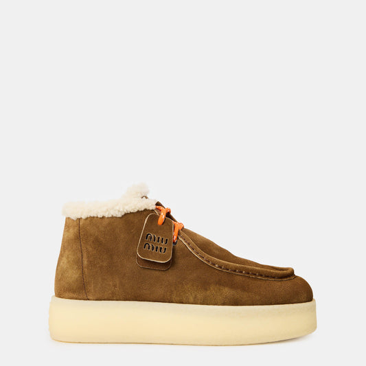 Miu Miu Women's Flat Ankle Boots