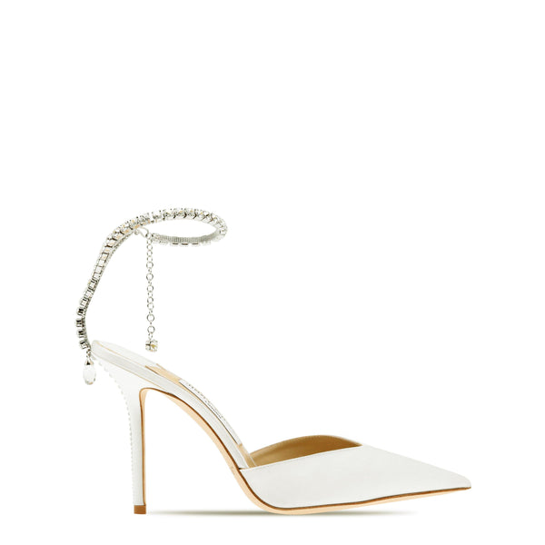 Jimmy Choo Women's Crystal Satin Saeda 100 Pumps