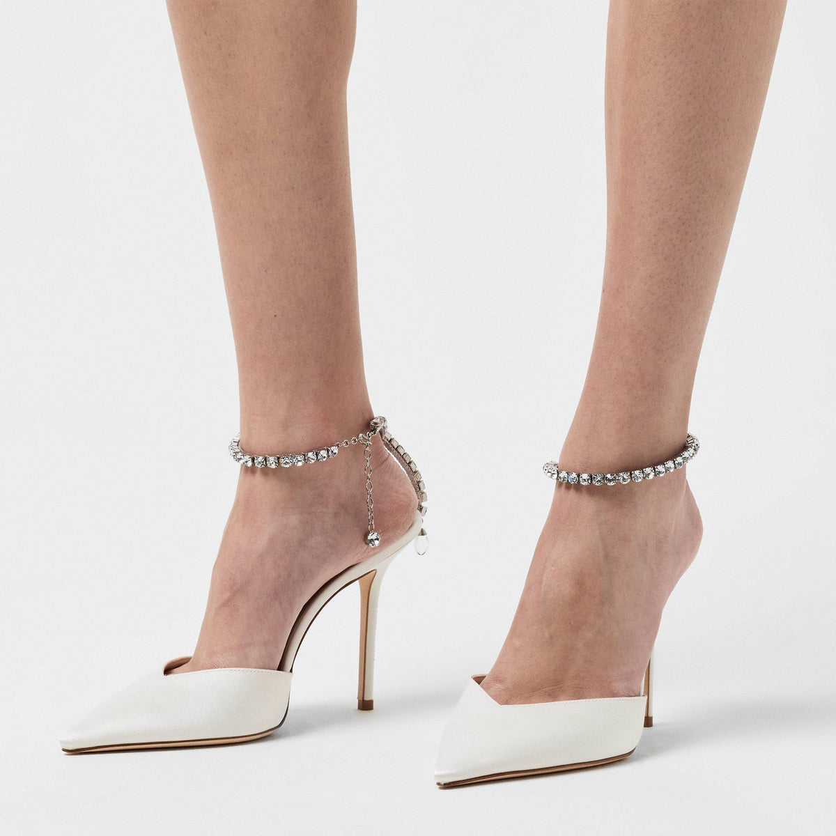 Jimmy Choo Women's Crystal Satin Saeda 100 Pumps