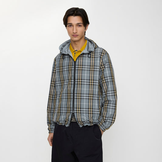 Reversible Check Hooded Jacket