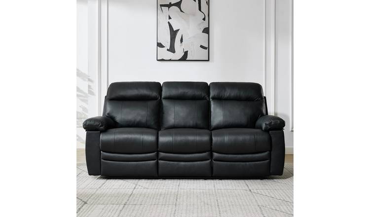 Argos Home New Paolo 3 Seater Manual Recliner Sofa - Black