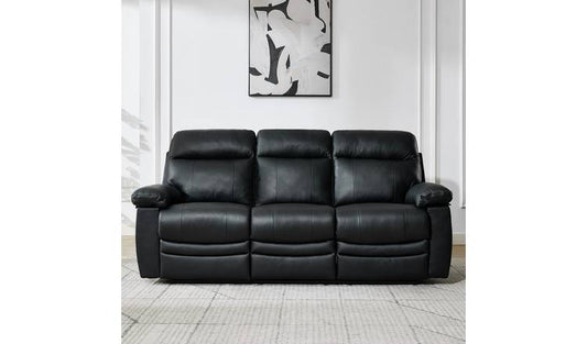 Argos Home New Paolo 3 Seater Manual Recliner Sofa - Black
