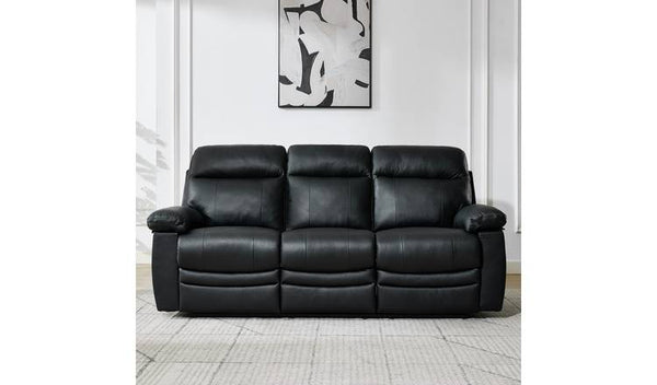 Argos Home New Paolo 3 Seater Manual Recliner Sofa - Black