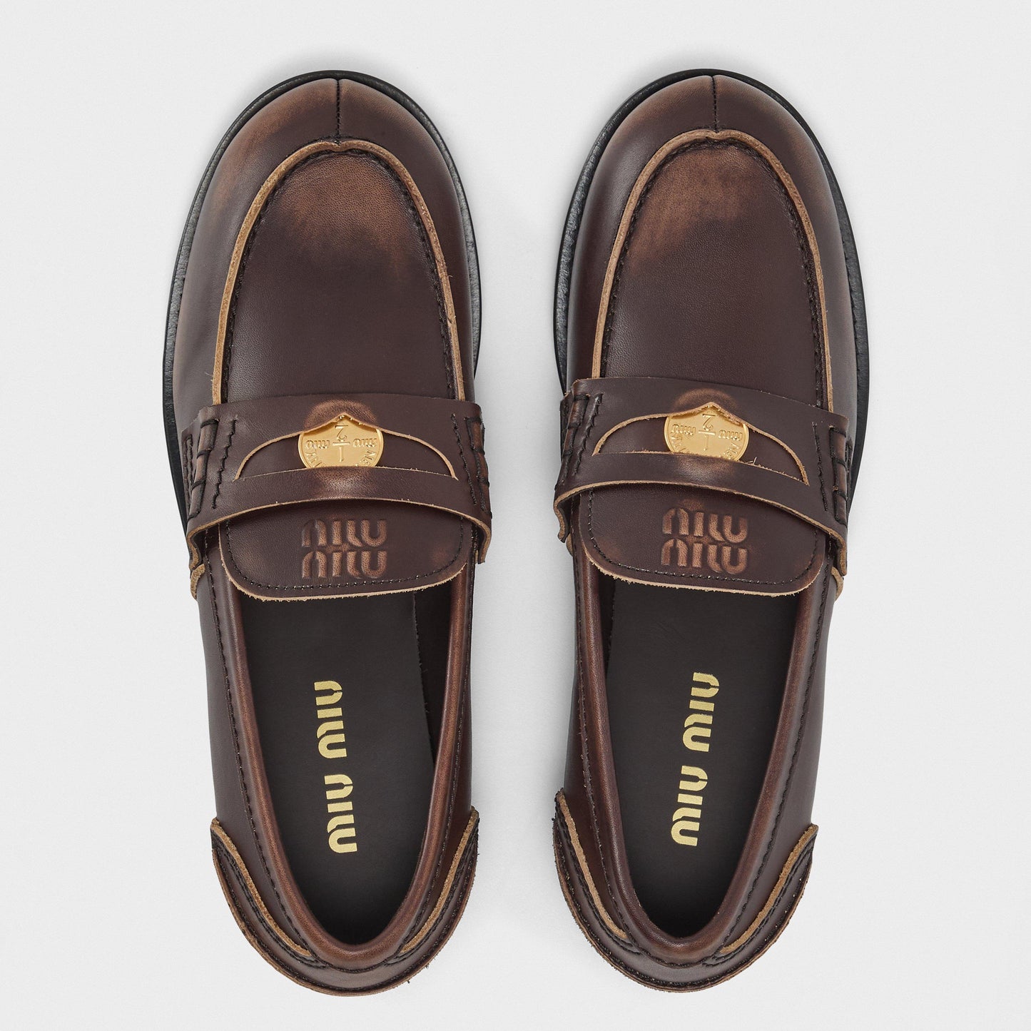 Miu Miu Leather Penny Loafers