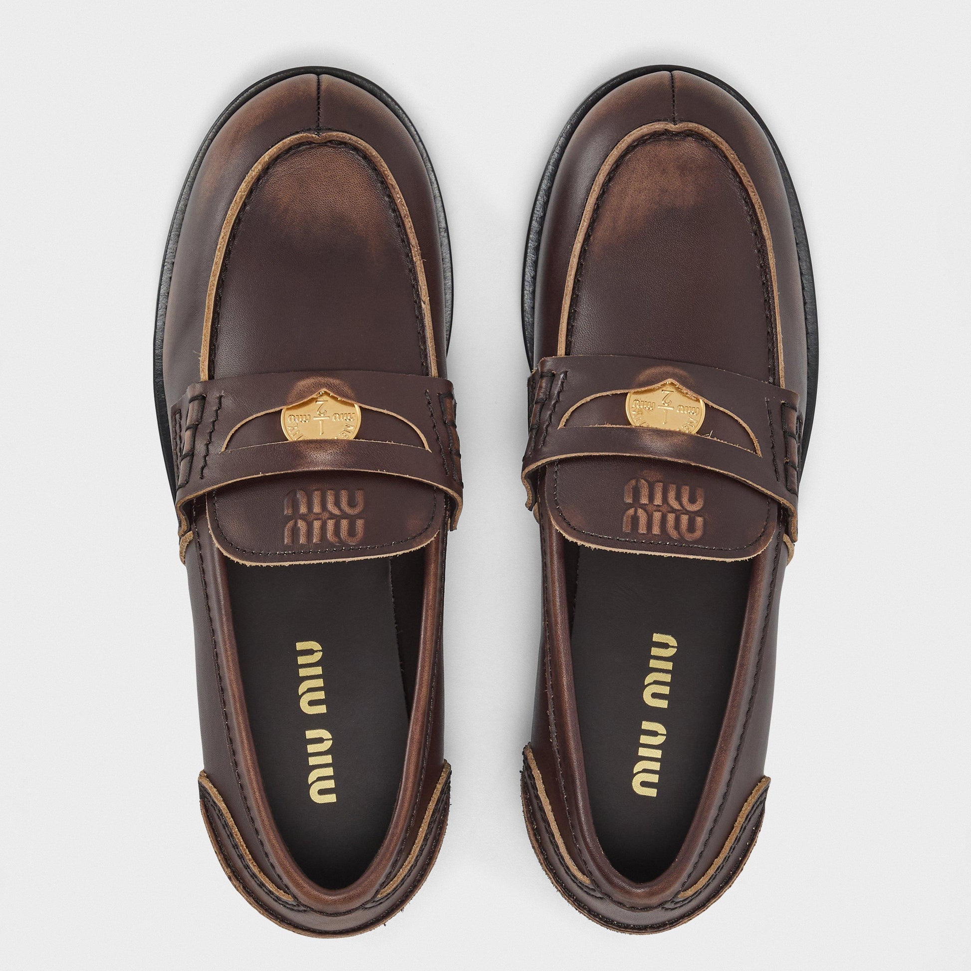 Miu Miu Leather Penny Loafers