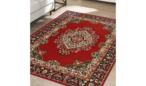 Homemaker Bukhura Traditional Red Cut Pile Rug - 120x160cm