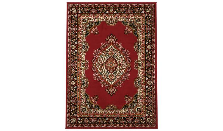 Homemaker Bukhura Traditional Red Cut Pile Rug - 120x160cm