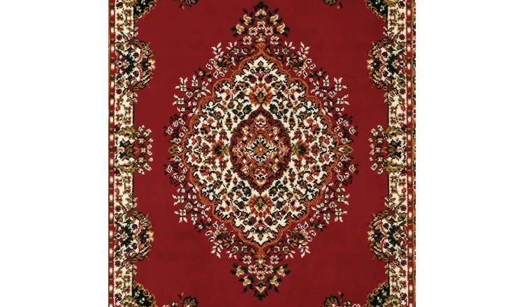 Homemaker Bukhura Traditional Red Cut Pile Rug - 120x160cm