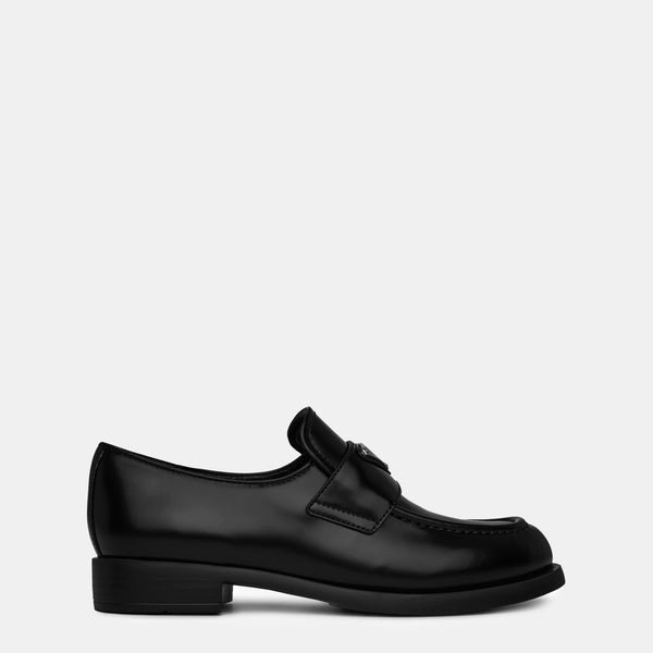 Prada Women'S Chocolate Leather Slim Loafers