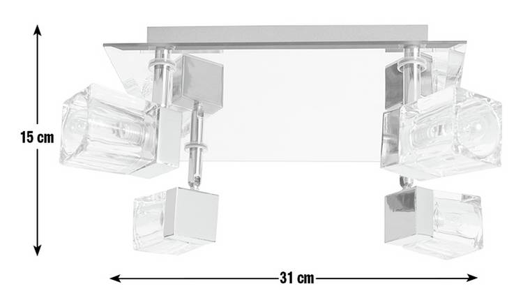 Argos Home Mira 4 Light Bathroom Cube Spotlights - Chrome