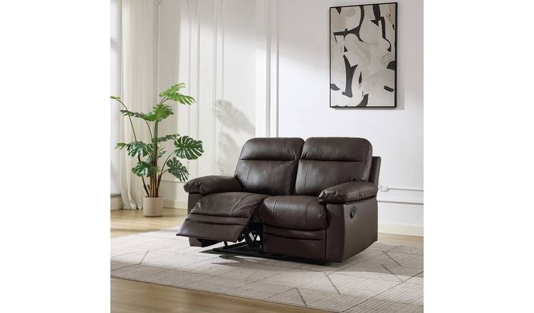 Argos Home New Paolo 2 Seater Manual Recliner Sofa-Chocolate
