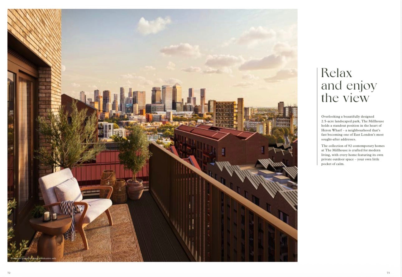 Heron Wharf — New Build 1-2-3 Bedroom Homes — Wellness Amenities — Zone 2 and 3 Canary Wharf London