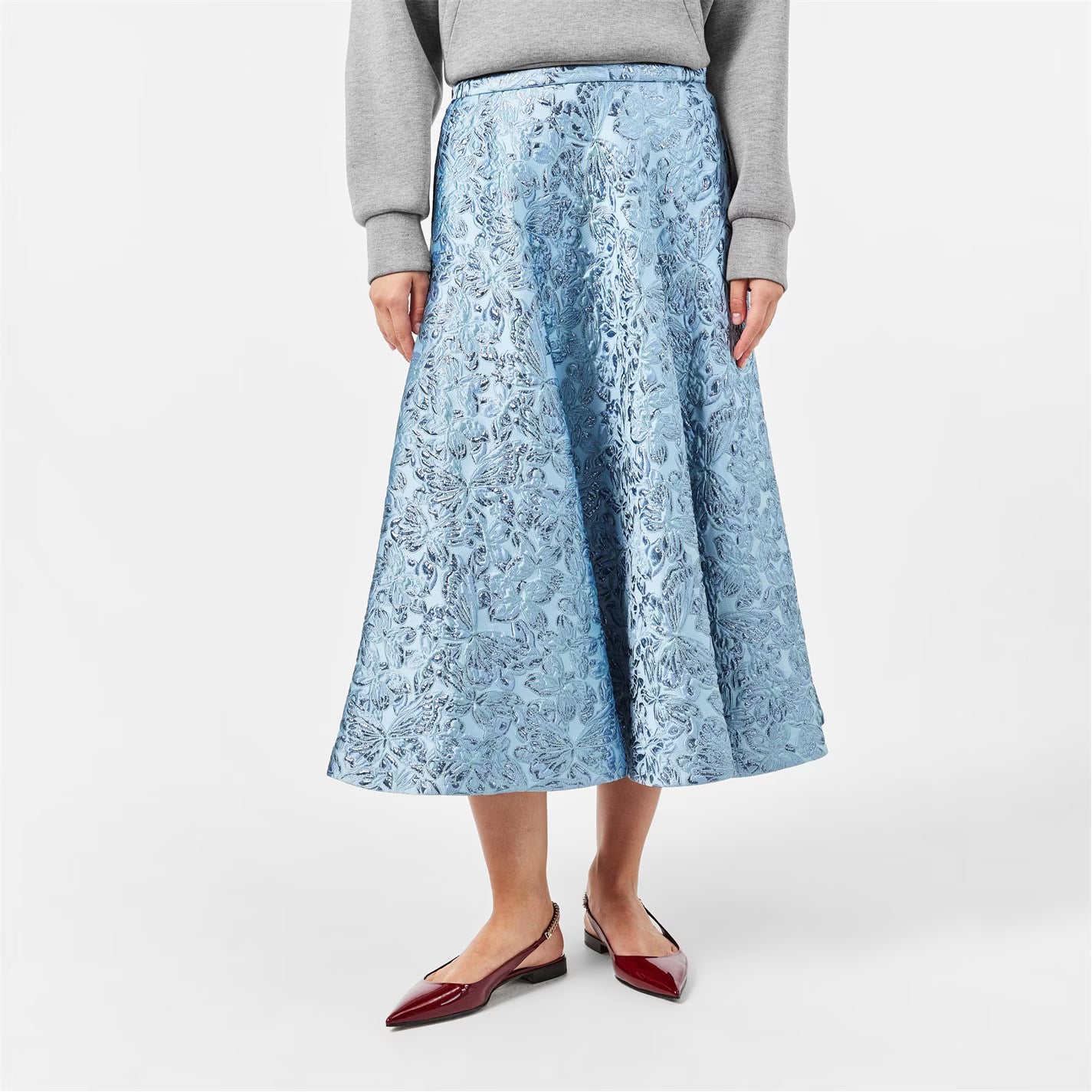 GUCCI Lamé Butterflies Brocade Skirt.