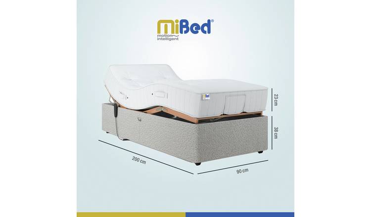 Mibed Essentials Single Adjustable Bed & Mattress -Dark Grey