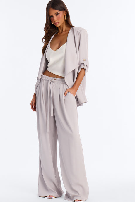 Work In Progress Blazer Pant Set - Grey