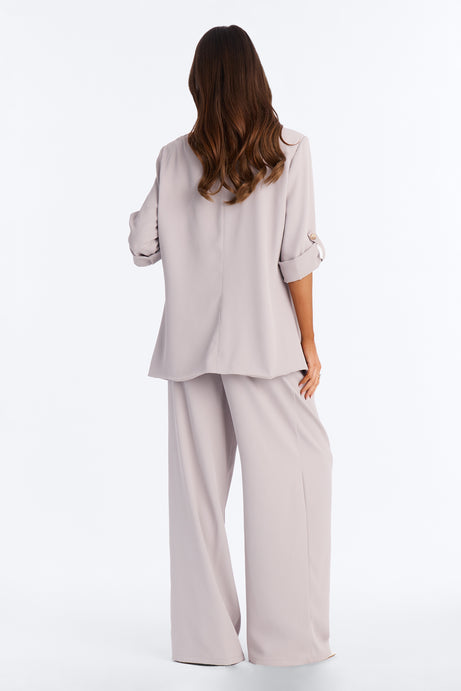 Work In Progress Blazer Pant Set - Grey