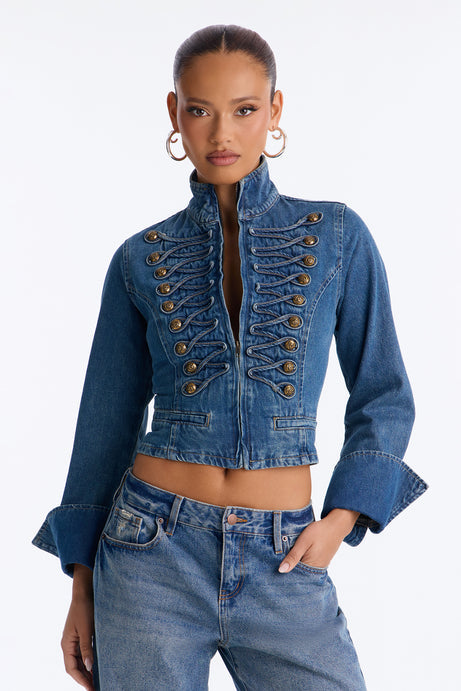 In Formation Cuff Sleeves Denim Jacket