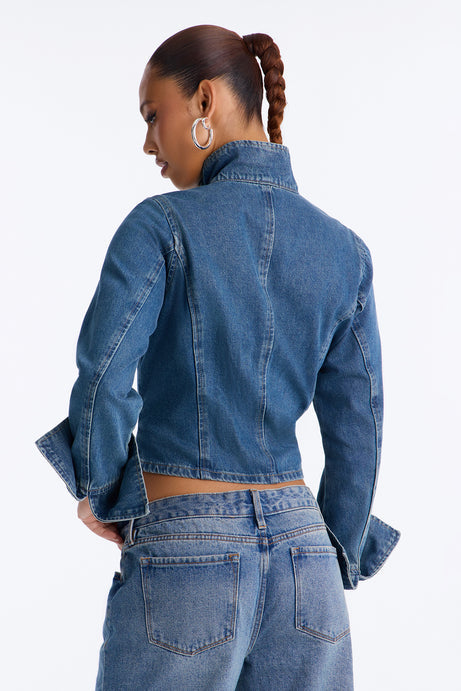In Formation Cuff Sleeves Denim Jacket