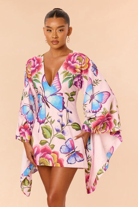 Whimsical Chic Bell Sleeve Mini Dress