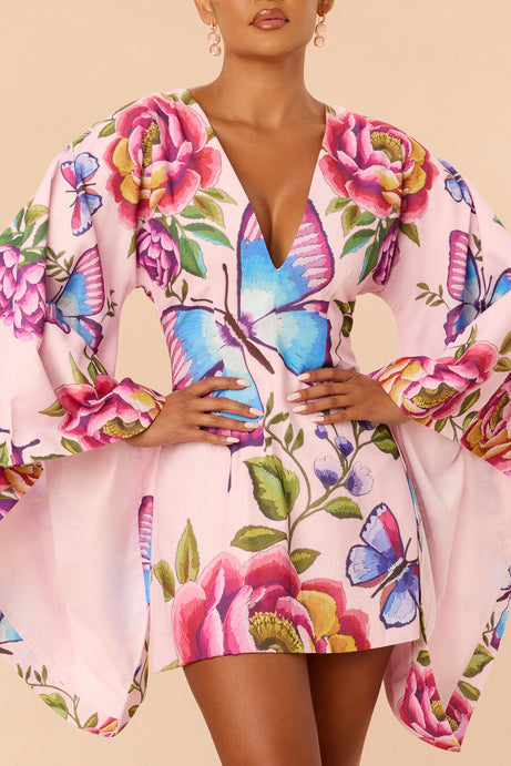 Whimsical Chic Bell Sleeve Mini Dress