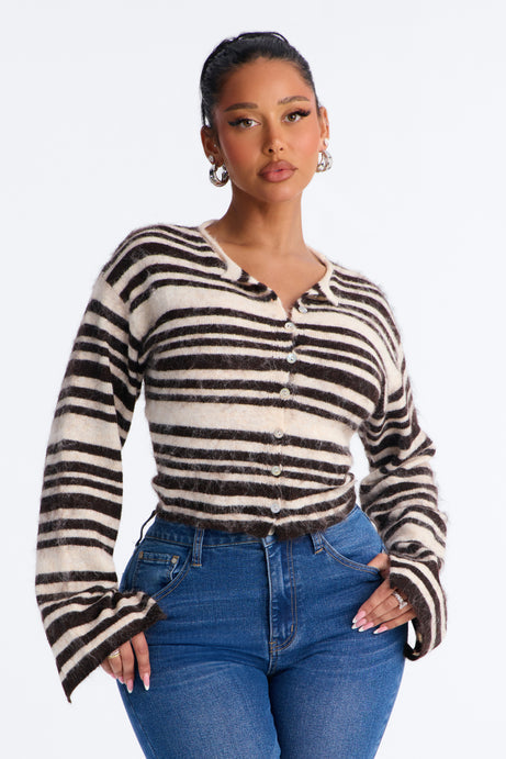 Warm Feeling Striped Cardigan