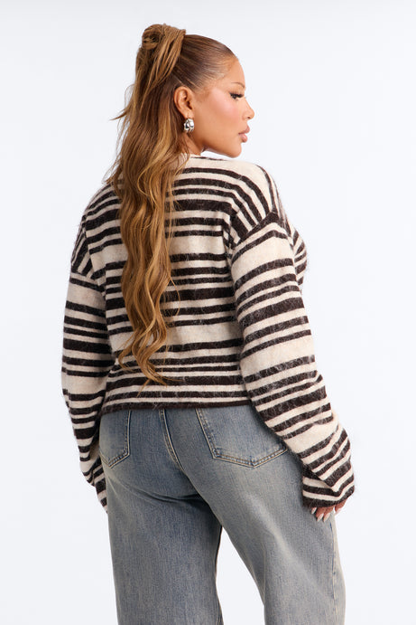 Warm Feeling Striped Cardigan