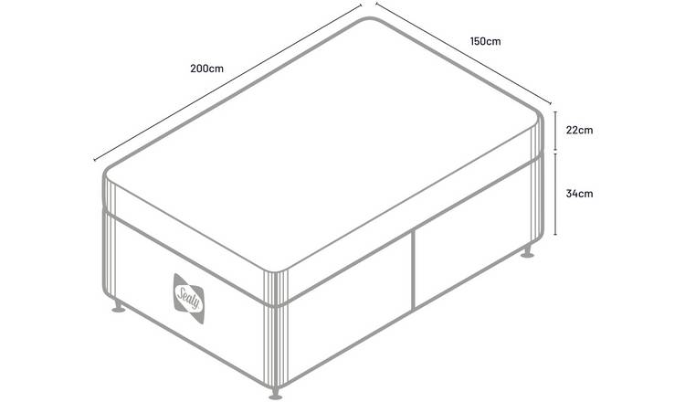 Sealy Eldon Comfort Kingsize Divan Bed - Grey