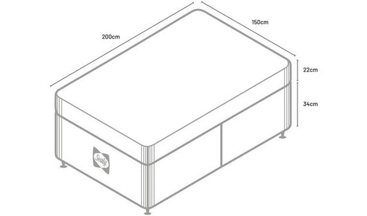 Sealy Eldon Comfort Kingsize Divan Bed - Grey