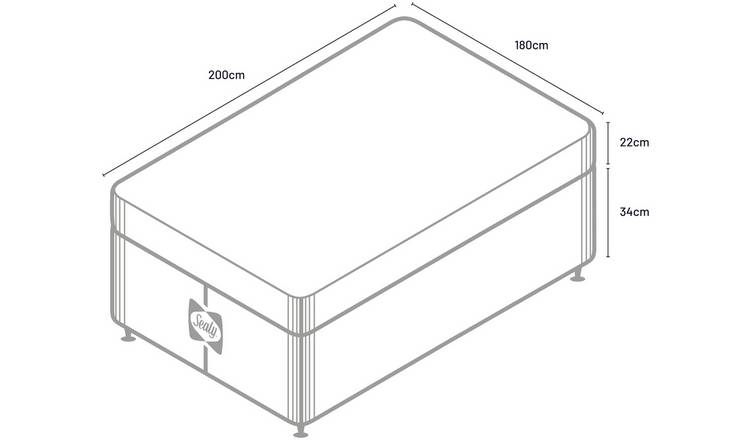 Sealy Abbot Pillowtop Superking Divan Bed - Grey