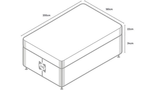 Sealy Abbot Pillowtop Superking Divan Bed - Grey