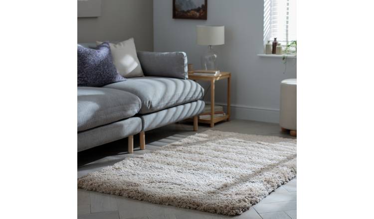Habitat Airmaster Plain Sand Shaggy Rug - 160x230cm