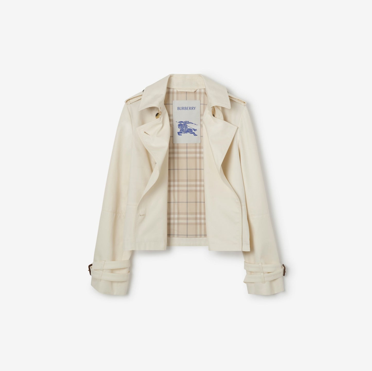 Cropped Tropical Gabardine Trench Jacket
