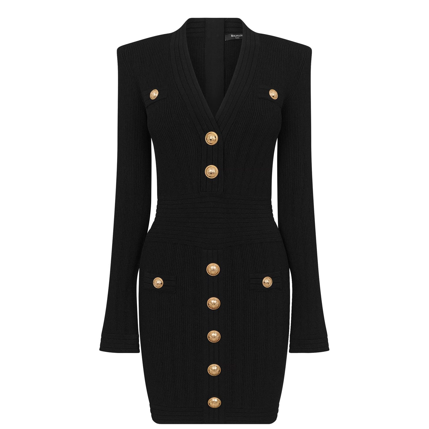 Knitted Gold Button Dress