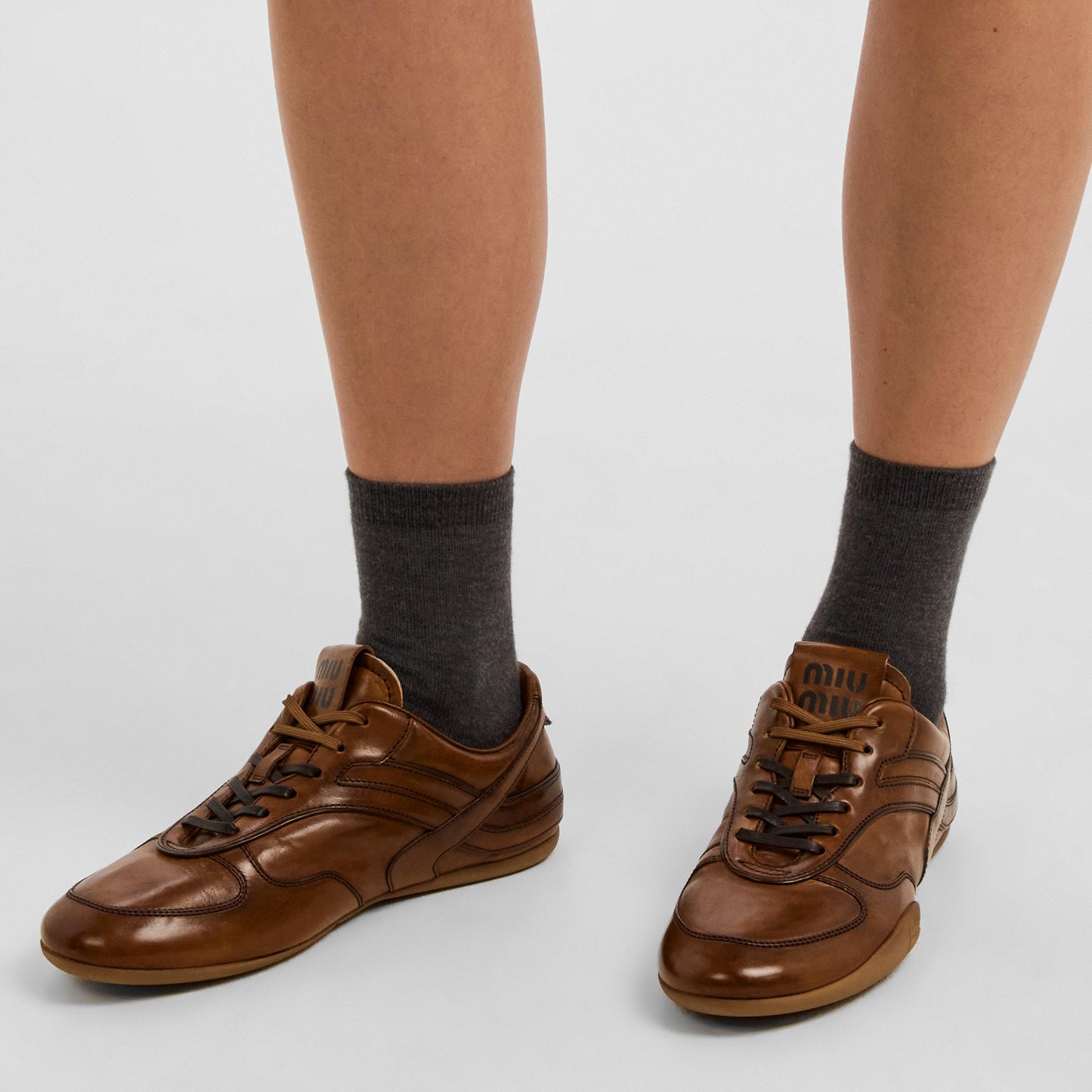 Miu Miu Women's Runner Leather Low-Top Trainers