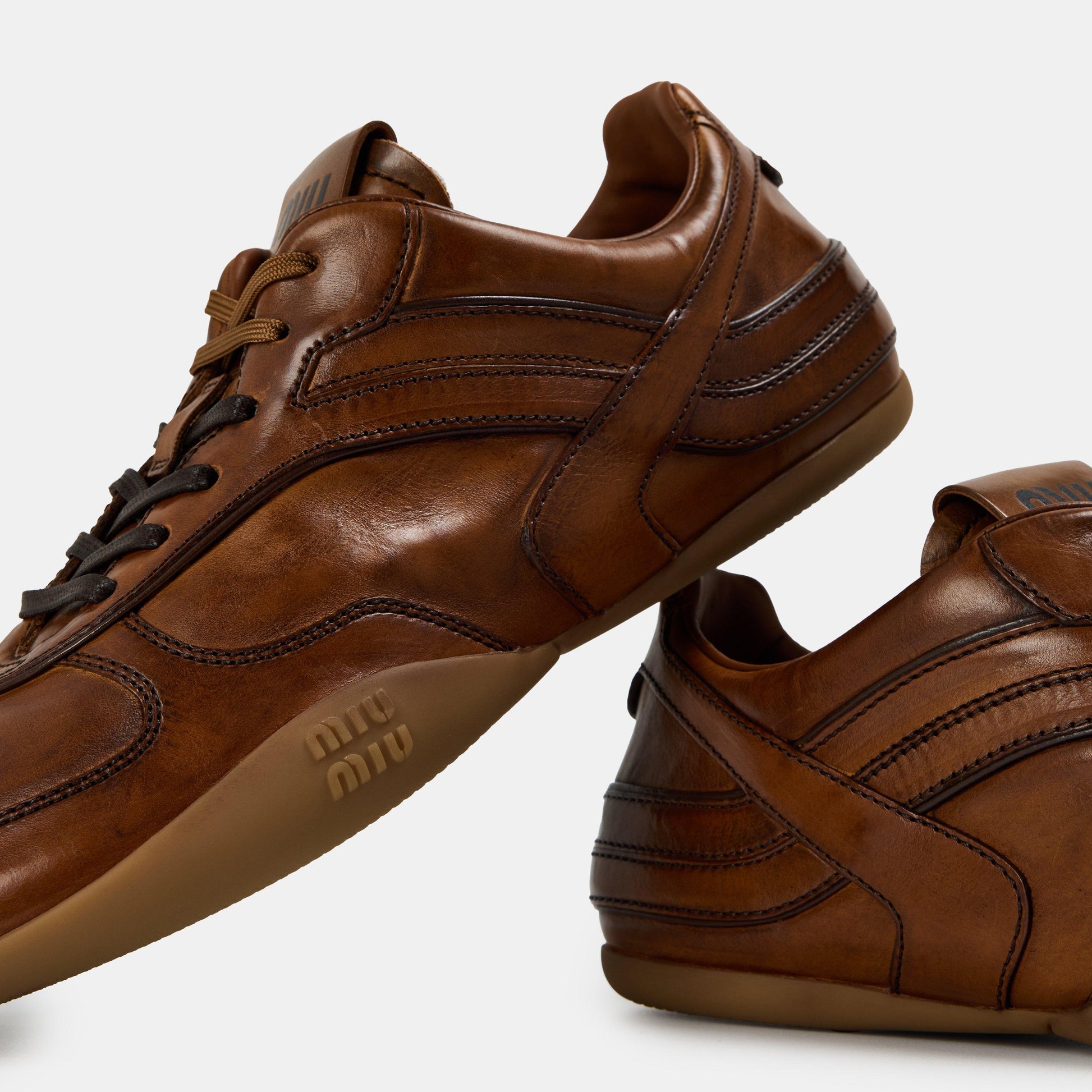 Miu Miu Women's Runner Leather Low-Top Trainers