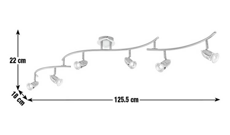 Argos Home Norton 6 Light Folding Ceiling Bar - Chrome
