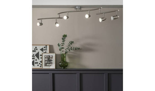 Argos Home Norton 6 Light Folding Ceiling Bar - Chrome