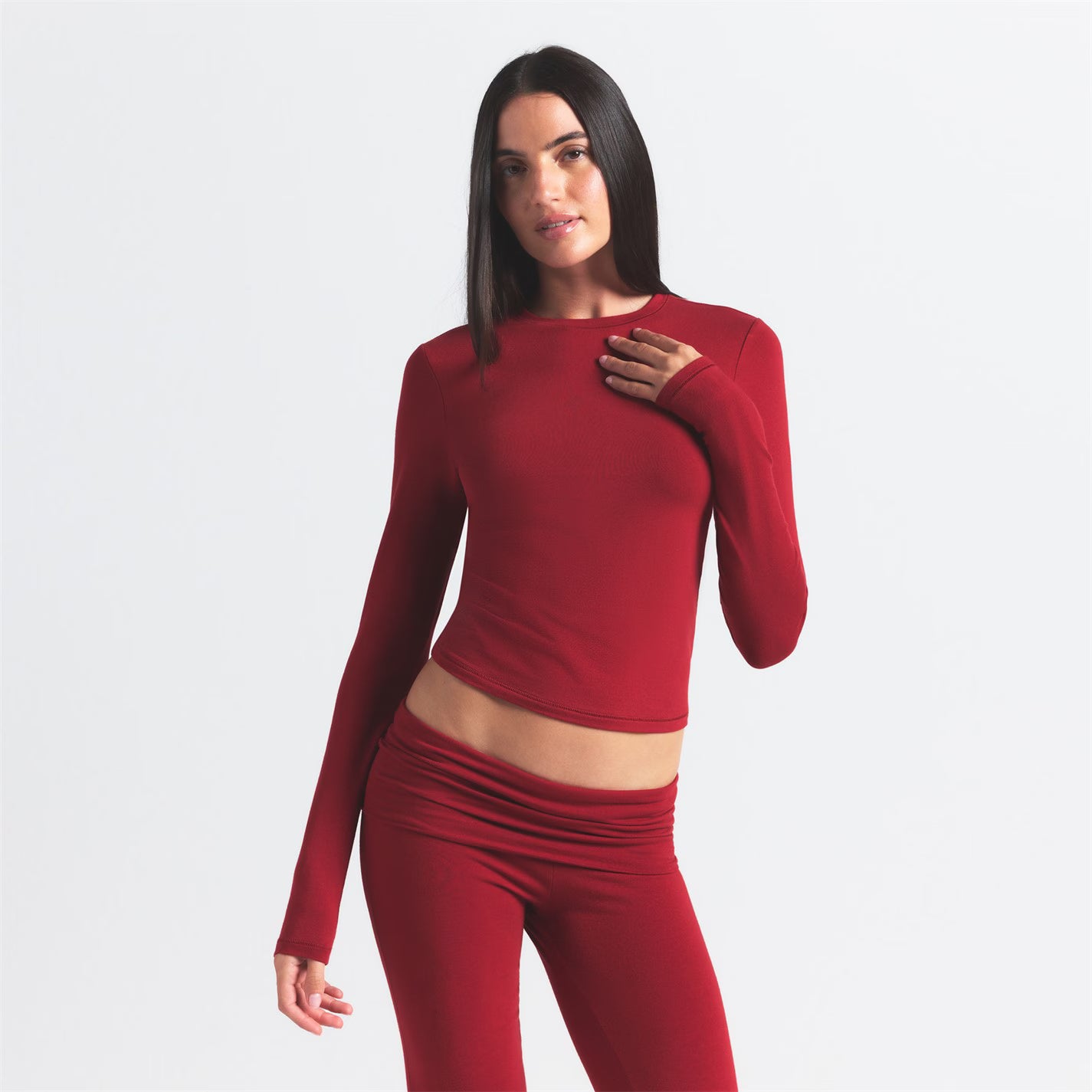 SKIMS Womens Cotton Jersey Long-Sleeve T-Shirt