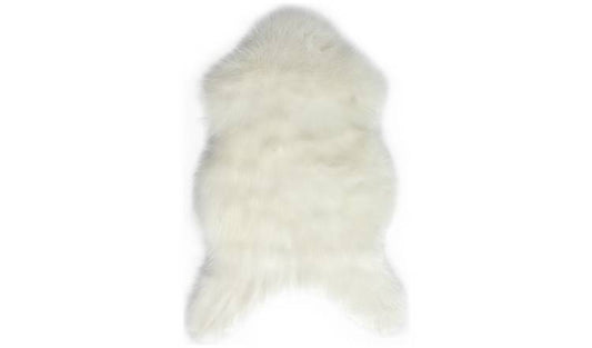 Habitat Sheepskin Faux Fur Cream Shaggy Rug - 60x90cm
