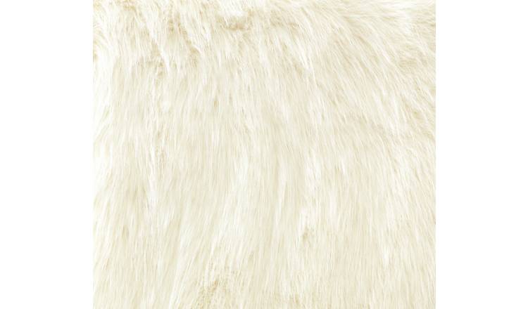 Habitat Sheepskin Faux Fur Cream Shaggy Rug - 60x90cm