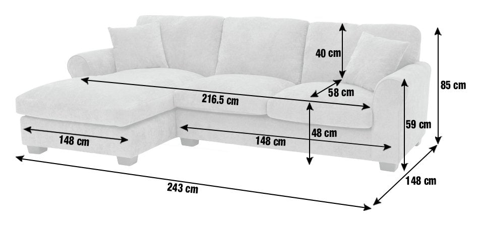 Argos Home Taylor Fabric Left Hand Corner Sofa - Mink