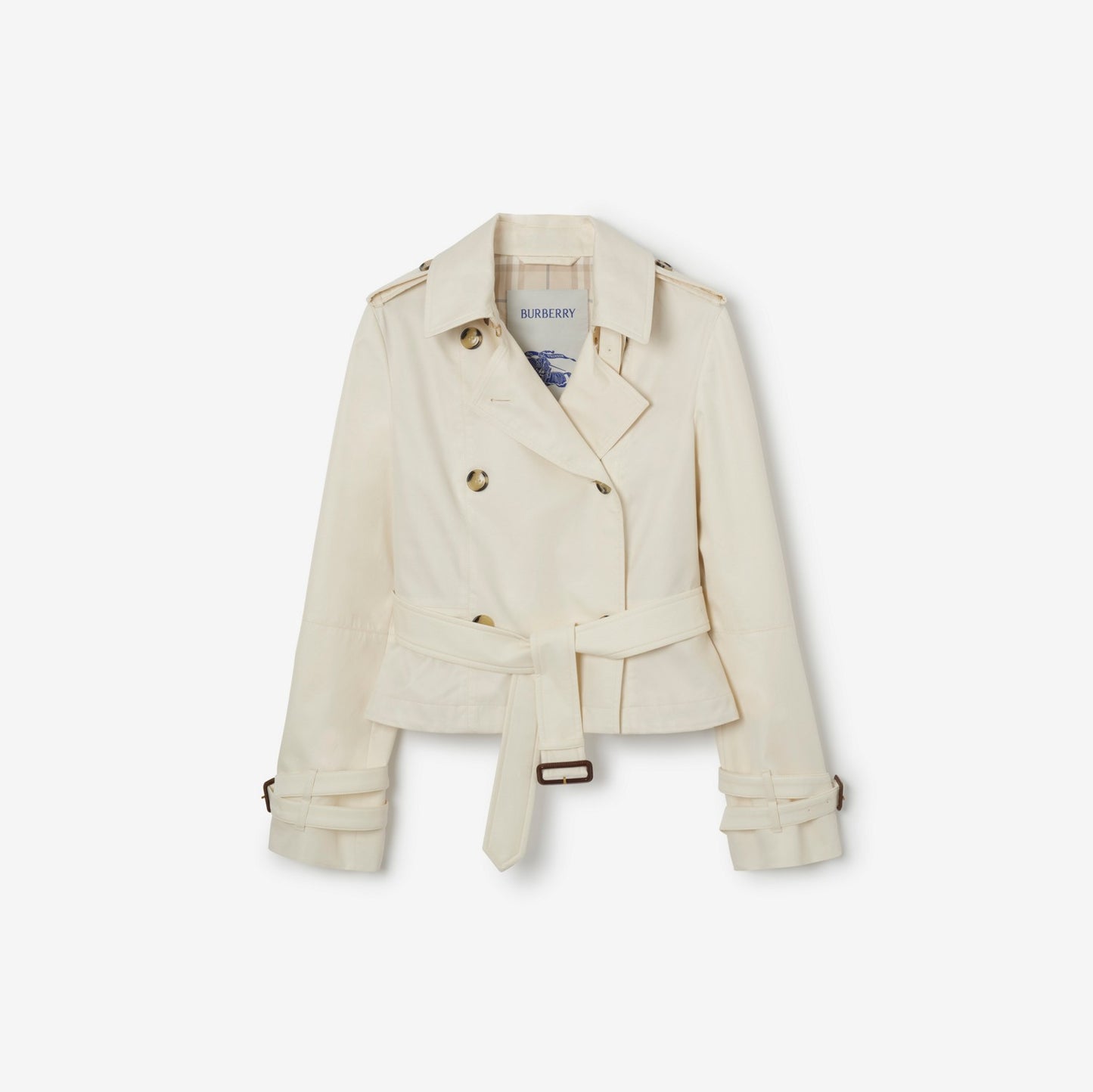 Cropped Tropical Gabardine Trench Jacket