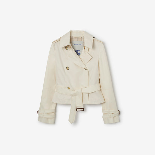 Cropped Tropical Gabardine Trench Jacket