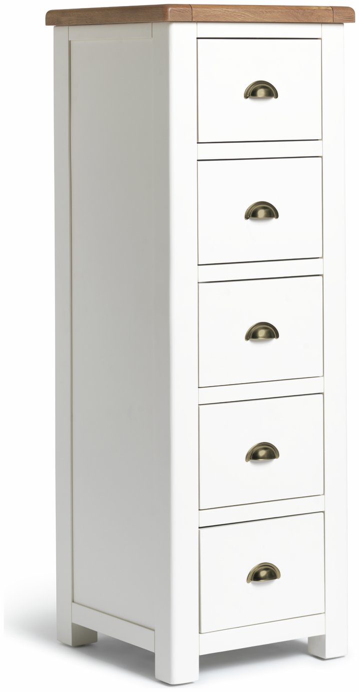 Argos Home Kent 5 Drawer Tallboy - Cream And Oak