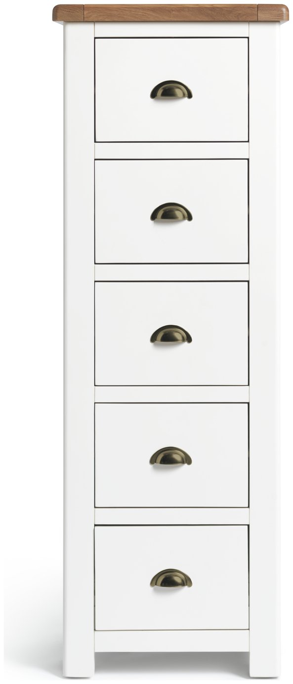 Argos Home Kent 5 Drawer Tallboy - Cream And Oak